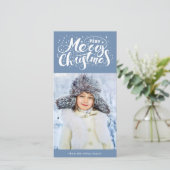 Zeer prettige kerstfoto | Leistblauw Feestdagenkaart (Staand voorkant)