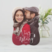 Zeer prettige kerstfotokaarten voor White Script Kaart (Staand voorkant)