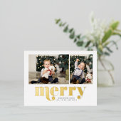 Zeer prettige kerstgalerij met 2 fotofeestdagen folie uitnodiging briefkaart (Staand Voorkant)