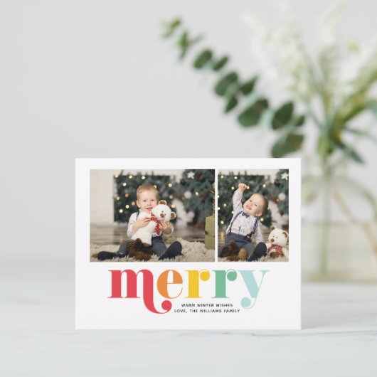 Zeer prettige kerstgalerij van 2 foto's feestdagenkaart (Staand voorkant)