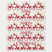 Zeer prettige kerstrenders Red Noordse Scandia Fleece Deken (Voorkant)