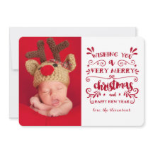 Zeer prettige kersttypografische fotokaart