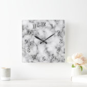 Zeer realistisch wit marmerpatroon vierkante klok (Huis)