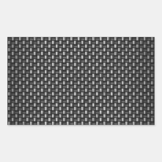 Zeer realistische koolstofvezel geweven rechthoekige sticker (Voorkant)