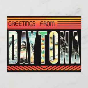 Zeer Retro Daytona Beach Florida Briefkaart