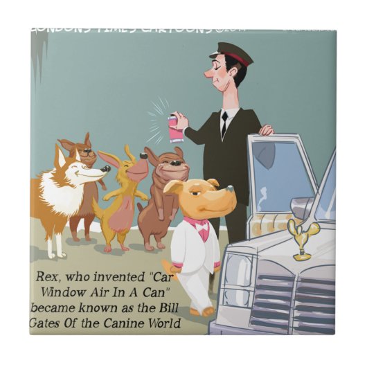 Zeer Rijke Hond Grappig Tegeltje (Voorkant)