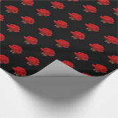 Zeer rode Rose op zwart Cadeaupapier (Hoek)
