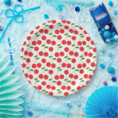 Zeer rood Cherry Pattern Papieren Bordje (Feest)