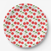 Zeer rood Cherry Pattern Papieren Bordje (Voorkant)