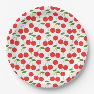 Zeer rood Cherry Pattern Papieren Bordje