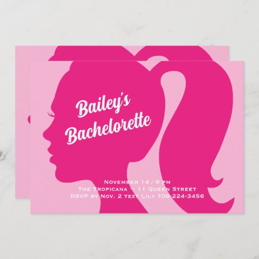 Zeer roze Bachelorette Kaart (Voorkant / Achterkant)