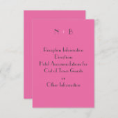 Zeer roze behuizingskaart informatiekaartje (Voorkant / Achterkant)