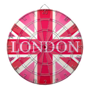 Zeer Roze LONDEN Klassieke Vintage Britse Vlag Ont Dartbord
