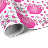 Zeer roze Tennis Ball Game Cadeaupapier (Rol Hoek)