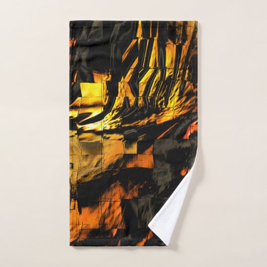 Zeer rustige, verbrande gouden, abstracte mozaïekt bad handdoek (Handdoek)