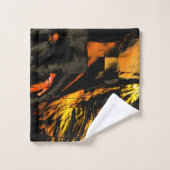 Zeer rustige, verbrande gouden, abstracte mozaïekt bad handdoek (Wasdoekje)