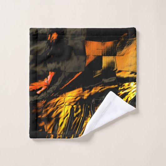 Zeer rustige, verbrande gouden, abstracte mozaïekt bad handdoek (Wasdoekje)
