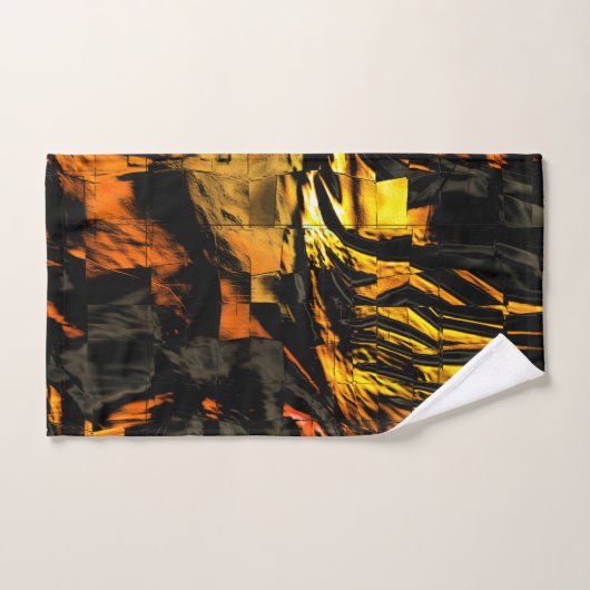 Zeer rustige, verbrande gouden, abstracte mozaïekt bad handdoek (Handdoek)