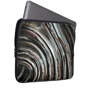 Zeer rustige zilverstrepen of cirkelvormige snijds laptop sleeve