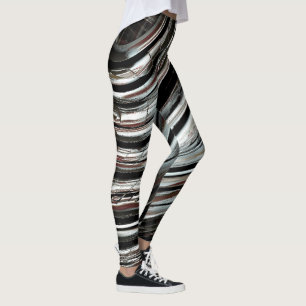 Zeer rustige zilverstrepen of cirkelvormige snijds leggings