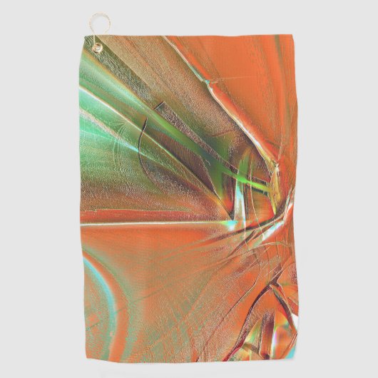 Zeer ruwe oranje digitale textuur, roosterkleurige golfhanddoek (Voorkant)