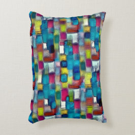 Zeer ruwe textuur van kleurrijke vierkante vormen  accent kussen