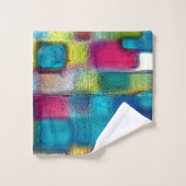 Zeer ruwe textuur van kleurrijke vierkante vormen  bad handdoek (Wasdoekje)