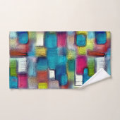 Zeer ruwe textuur van kleurrijke vierkante vormen  bad handdoek (Handdoek)