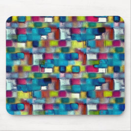 Zeer ruwe textuur van kleurrijke vierkante vormen  muismat