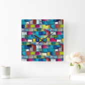 Zeer ruwe textuur van kleurrijke vierkante vormen vierkante klok (Huis)