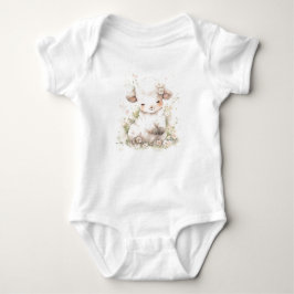Zeer Schattig Baby Lam Schaap met Bloemen Romper