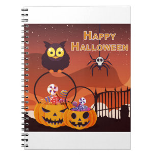 Zeer Schattig Gelukkig Halloween-ontwerp Notitieboek