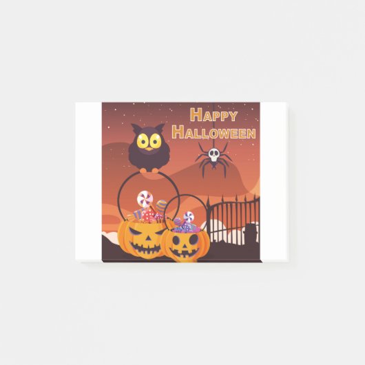 Zeer Schattig Gelukkig Halloween-ontwerp Post-it® Notes (Voorkant)