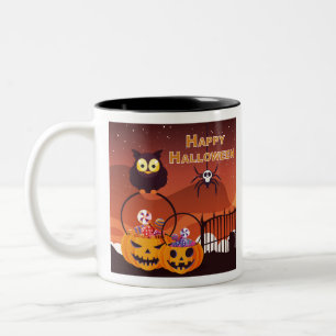 Zeer Schattig Gelukkig Halloween-ontwerp Tweekleurige Koffiemok