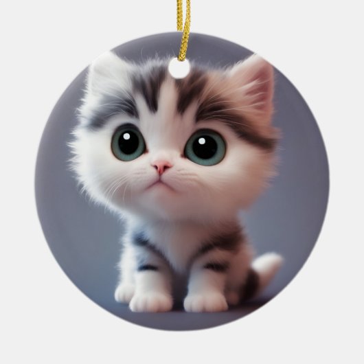 Zeer schattig kitten keramisch ornament (Voorkant)