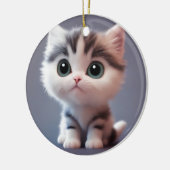 Zeer schattig kitten keramisch ornament (Links)
