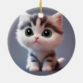 Zeer schattig kitten keramisch ornament (Achterkant)