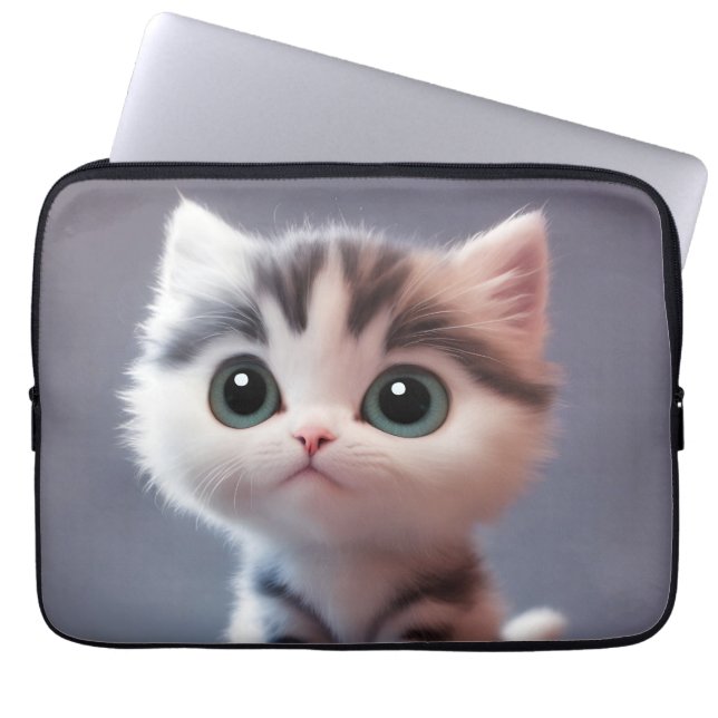 Zeer schattig kitten laptop sleeve (Voorkant)