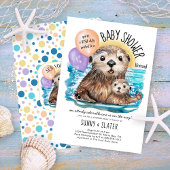 Zeer Schattig Zee Otter Beach Baby shower Kaart