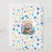 Zeer Schattig Zee Otter Beach Baby shower Kaart (Achterkant)