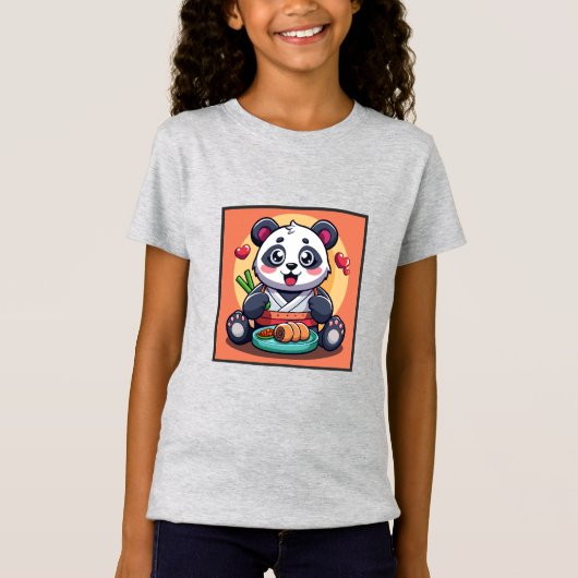 Zeer Schattige eten Panda T-shirt (Voorkant)