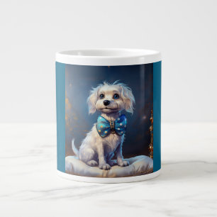 Zeer Schattige Hond Met Blauwe Vlinderdas Grote Koffiekop