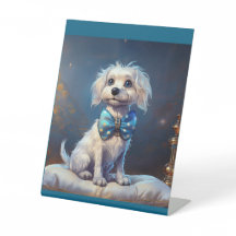 Zeer Schattige Hond Met Blauwe Vlinderdas