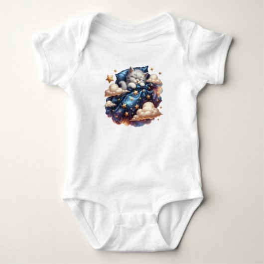 Zeer schattige kat die rustig slaapt romper (Voorkant)