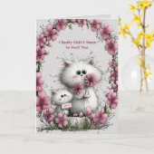 Zeer Schattige Katten Verontschuldiging Wenskaart Kaart (Gele Bloem)