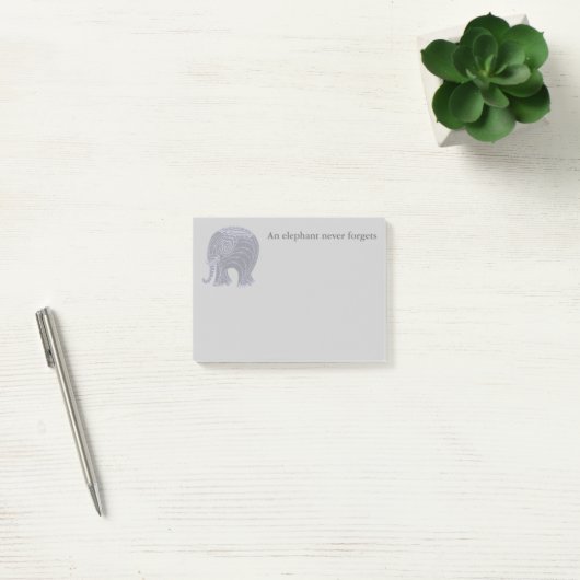 Zeer schattige olifant met grijze doodle post-it® notes (Kantoor)