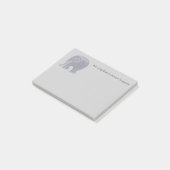 Zeer schattige olifant met grijze doodle post-it® notes (Schuin)