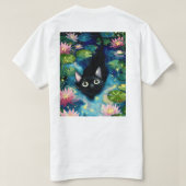 Zeer schattige zwarte kat t-shirt (Design achterkant)