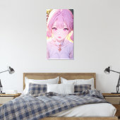 Zeer Schattigee anime kunst. Canvas Afdruk (Insitu (Slaapkamer))