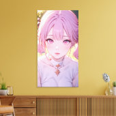 Zeer Schattigee anime kunst. Canvas Afdruk (Insitu (Woonkamer))